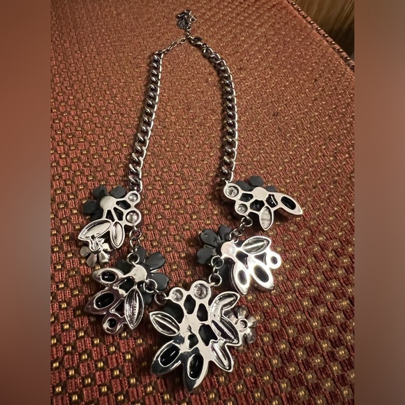 Floral Silver Statement Necklace - Picture 6 of 6